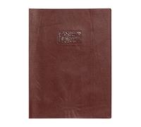 Calligraphe 72312C Un Protège-Cahier Grain Cuir Brun - A4 21x29,7 cm - 22/100ème avec Porte-Étiquette - PVC Opaque