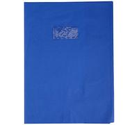 Calligraphe 72402AMZC Un Protège-Cahier Grain Cuir Bleu - 24x32 cm - 22/100ème avec Porte-Étiquette - PVC Opaque