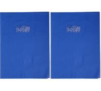 Calligraphe 72402AMZC Un Protège-Cahier Grain Cuir Bleu - 24x32 cm - 22/100ème avec Porte-Étiquette - PVC Opaque (Lot de 2)
