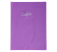 Calligraphe 72406AMZC Un Protège-Cahier Grain Cuir Violet - 24x32 cm - 22/100ème avec Porte-Étiquette - PVC Opaque