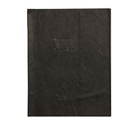 Calligraphe 72407AMZC Un Protège-Cahier Grain Cuir Noir - 24x32 cm - 22/100ème avec Porte-Étiquette - PVC Opaque