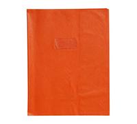 Calligraphe 72408AMZC Un Protège-Cahier Grain Cuir Orange - 24x32 cm - 22/100ème avec Porte-Étiquette - PVC Opaque
