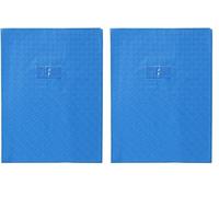 Calligraphe 72412AMZC Un Protège-Cahier Grain Losange Bleu - 24x32 cm - 18/100ème avec Porte-Étiquette - PVC Opaque (Lot de 2)
