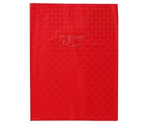 Calligraphe 72413AMZC Un Protège-Cahier Grain Losange Rouge - 24x32 cm - 18/100ème avec Porte-Étiquette - PVC Opaque
