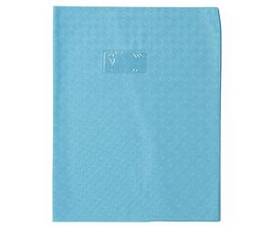 Calligraphe 72422AMZC Un Protège-Cahier Grain Losange Bleu clair - 24x32 cm - 18/100ème avec Porte-Étiquette - PVC Opaque