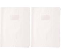 Calligraphe 72427AMZC Un Protège-Cahier Grain Losange Blanc - 24x32 cm - 18/100ème avec Porte-Étiquette - PVC Opaque (Lot de 2)