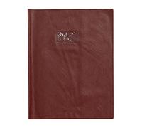 Calligraphe 72512AMZC Un Protège-Cahier Grain Cuir Brun - 24x32 cm - 22/100ème avec Porte-Étiquette - PVC Opaque