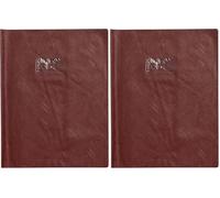 Calligraphe 72512AMZC Un Protège-Cahier Grain Cuir Brun - 24x32 cm - 22/100ème avec Porte-Étiquette - PVC Opaque (Lot de 2)