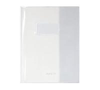 Calligraphe 73000AMZC Un Protège-Cahier Cristalux Incolore - 17x22 cm - 22/100ème avec Porte-Étiquette - PVC Transparent Lisse