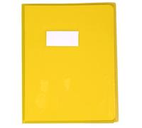 Calligraphe 73004AMZC Un Protège-Cahier Cristalux Jaune - 17x22 cm - 22/100ème avec Porte-Étiquette - PVC Transparent Lisse