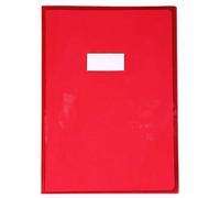 Calligraphe 73203AMZC Un Protège-Cahier Cristalux Rouge - A4 21x29,7 cm - 22/100ème avec Porte-Étiquette - PVC Transparent Lisse