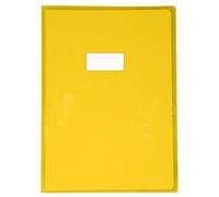 Calligraphe 73204AMZC Un Protège-Cahier Cristalux Jaune - A4 21x29,7 cm - 22/100ème avec Porte-Étiquette - PVC Transparent Lisse
