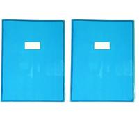 Calligraphe 73402AMZC Un Protège-Cahier Cristalux Bleu - 24x32 cm - 22/100ème avec Porte-Étiquette - PVC Transparent Lisse (Lot de 2)