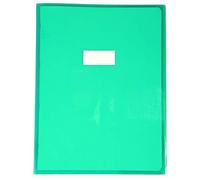 Calligraphe 73405AMZC Un Protège-Cahier Cristalux Vert - 24x32 cm - 22/100ème avec Porte-Étiquette - PVC Transparent Lisse