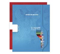 Calligraphe 7552C Un Cahier de Dessin (une Marque de Clairefontaine) - 17x22 cm - 32 Pages Unies Blanches - Papier Dessin 120 g - Couverture Carte Recyclée Vernie - Couleur Aléatoire