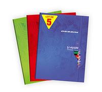 Calligraphe 7555Cpack Un Lot de 5 Cahiers de Dessin (une Marque de Clairefontaine) - 24x32 cm - 96 Pages Unies Blanches - Papier Dessin 120 g - Couverture Carte Offset - Couleurs Aléatoires
