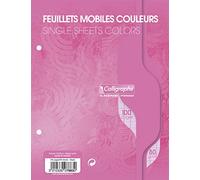 Calligraphe 7883C Un Paquet de Feuillets Mobiles Perforés Roses sous Film (une Marque de Clairefontaine) - 17x22 cm - 100 Pages Grands Carreaux - Papier 80 g