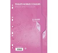 Calligraphe (Clairefontaine) Feuille mobile A4 Séyès 80 g Rose Sachet 50