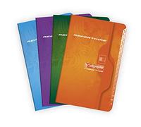 Calligraphe 821C Un Répertoire Agrafé (une Marque de Clairefontaine) - 9x14 cm - 96 Pages Petits Carreaux - Papier Blanc 70 g - Couverture Carte Recy Vernie - Couleur Aléatoire