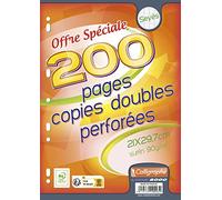 Calligraphe 9223C (gamme scolaire Clairefontaine) - Un paquet de copies doubles perforées sous film - A4 21x29,7 cm - 200 pages Grands carreaux - papier blanc 90g - Pour Classeur 32x26 cm minimum