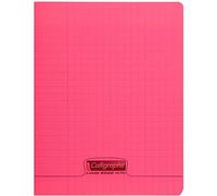 Calligraphe 18173C Un Cahier Agrafé Rouge (une Marque de Clairefontaine) - 24x32 cm - 48 Pages Grands Carreaux - Papier Blanc 90 g - Couverture Polypro Transparent
