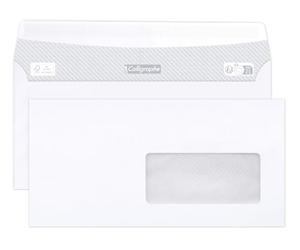 Calligraphe (gamme correspondance Clairefontaine) 694C - Boite de 500 Enveloppes Blanches DL-110x220mm - Auto-Adhésives - 80g/m² - Fenêtre Papier Cristal 45x100 (position 20/20)