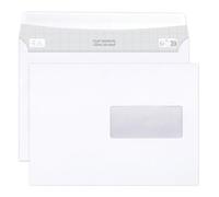Calligraphe (gamme correspondance Clairefontaine) 699C - Boite de 500 Enveloppes Blanches C5-162x229mm - Auto-Adhésives - 80g/m² - Fenêtre Papier Cristal de 45x100 (position 62/20)