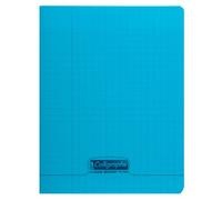 Calligraphe 18122C Un Cahier Agrafé Bleu (une Marque de Clairefontaine) - 17x22 cm - 96 Pages Grands Carreaux - Papier Blanc 90 g - Couverture Polypro Transparent