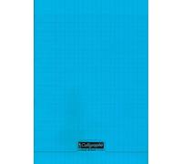 Calligraphe 18132C Un Cahier Agrafé Bleu(une Marque de Clairefontaine) - A4 21x29,7 cm - 96 Pages Grands Carreaux - Papier Blanc 90 g - Couverture Polypro Transparent