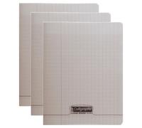 Calligraphe Lot De 3 Cahiers Piqué Polypro 17x22 Cm 48 P Séyès 90g Gris