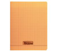 Calligraphe 18108C Un Cahier Agrafé Orange (une Marque de Clairefontaine) - 17x22 cm - 48 Pages Grands Carreaux - Papier Blanc 90 g - Couverture Polypro Transparent