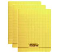 CALLIGRAPHE Lot de 3 Cahiers piqué POLYPRO 24x32 cm 48p séyès 90g Jaune