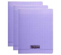 CALLIGRAPHE Lot de 3 Cahiers piqué POLYPRO 24x32 cm 48p séyès 90g Violet