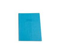 Calligraphe 72010AMZC Un Protège-Cahier Grain Cuir Bleu clair - 17x22 cm - 22/100ème avec Porte-Étiquette - PVC Opaque