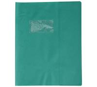 Calligraphe 72005AMZC Un Protège-Cahier Grain Cuir Vert sapin - 17x22 cm - 22/100ème avec Porte-Étiquette - PVC Opaque