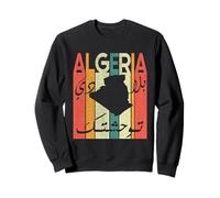 Calligraphie Arabe Vintage avec Carte de l'Algérie Sweatshirt