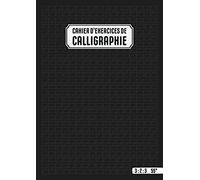 Calligraphie Cahier Exercice: Papier Debutant | 4 lignes horizontales Proportions 3 2 3 Ligne d’inclinaison 55 | Carnet belle écriture Cursive A4