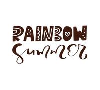 calligraphie lettrage pinceau arc-en-ciel été dessiné à la main phrase isolée Stickers muraux 54.4x106.4cm Stickers pour vitres Café