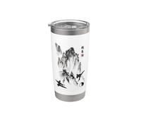 Calligraphie Tai Chi/Taiji Chuan Chinois Montagne Gobelet isotherme en acier inoxydable double paroi