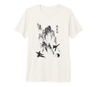 Calligraphie Tai Chi/Taiji Chuan Chinois Montagne T-Shirt Haut de Gamme