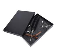 Calligraphie vintage Quill Pen Set Feather Writing Dip Sty Styl Stamp Antique Gift pour les élèves enseignants (Bleu) (Vert) (Violet) (Noir)