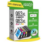 callmenew 963XL Lot de 4 cartouches d'encre compatibles avec HP 963 Multipack/HP 963XL (CMYK) - Multipack 963 XL, portée XL, puce intelligente de rechange pour OfficeJet Pro 9010/9020
