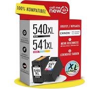 callmenew Lot de 2 cartouches d'encre 540XL et 541XL - Compatibles avec les cartouches d'encre Canon 540 541 (PG-540XL noir et couleur CL-541XL) - Portée XL - Puce intelligente de rechange pour Canon