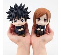 CALLOVE Anime Jujutsu Kaisen Figure Q 9 cm, Gojo Satoru Assis Look Up Figures Jouet en PVC (Fushiguro & Kugisaki)