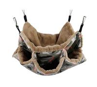 CALLOVE Hamster Hamac, Lit Hamac Mezzanine Trois Couches pour Petit Compagnie, Sac Couchage Suspendu Chaud en Peluche AccessoireCage pour Hamster/Furet/Écureuils/Chinchillas