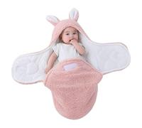 CALLOVE Hiver Gigoteuse en Peluche, Couverture Douce et Douillette L'emmaillotage Hivernal réglable Couverture enveloppante bébé nid Couchage Douce Universelle Chaud Langer pour bébés Rose 1（70cm）