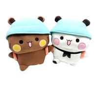 CALLOVE Lot de 2 doudous, 20 cm, adorable ours et panda, adorable doudou doux et dudu pour garçons et filles, cadeau pour enfants