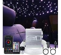 Callsky 10W LED étoile à Fibre optique Kit, lumière d'étoile clignotante à LED, télécommande/APP, activation de la musique de contrôle du son salon bar, 150pièces *0,75mm*2m pour Maison/Voiture