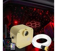 Callsky 16W LED Fibre Optique Lumière Étoile Plafond, APP/Télécommande Bluetooth, Ciel étoilé clignotant à commande vocale, 335pièces*（0.75+1+1.5）*3m, pour salle de jeux, chambre, salle de bain
