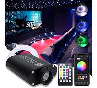 Callsky 16W RGBW APP Fiber Optic Star Kit de plafond de voiture à usage domestique, moteur de lumière activé par la musique + télécommande 28 touches (câble 200 pièces*0.75mm*2m)